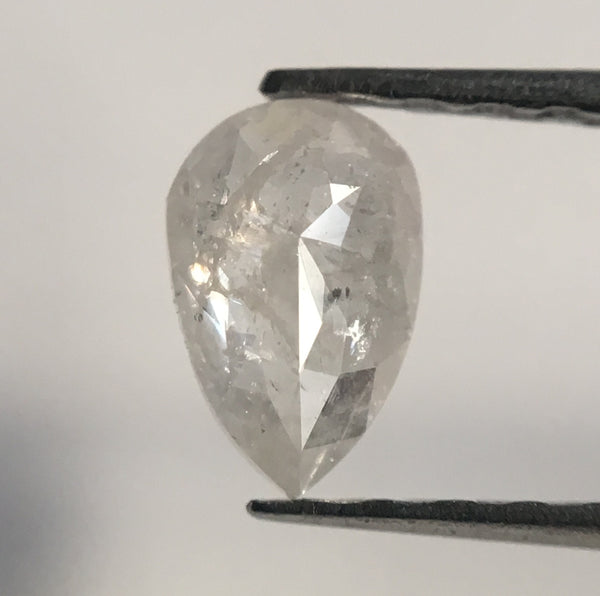 0.35 Ct Fancy Grey White Color Pear Shape Grey Rose Cut Natural loose diamond, 6.35 mm X 4.10 mm x 2.00 mm Fancy Natural Diamond SJ29/13