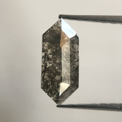 0.72 Ct Salt and Pepper Hexagon shape Natural Diamond, 9.91 mm X 4.27 mm X 1.69 mm Natural Loose Diamond Use for Jewellery AJ01/02