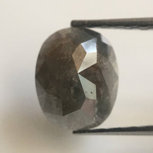 0.99 Ct Natural Dark Gray Oval Shape Rose cut Diamond, 7.39 mm X 5.97 mm X 2.70 mm Beautiful sparkling Natural Loose Diamond AJ02/24