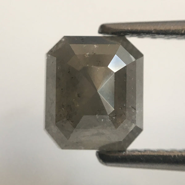 1.93 Ct Natural Gray Emerald Shape Natural Loose Diamond, 6.92 mm X 6.09 mm X 4.29 mm Beautiful sparkling Natural Diamond AJ02/28