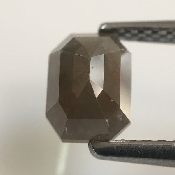 1.22 Ct Natural Brownish Gray Emerald Shape Natural Diamond, 6.67 mm X 4.85 mm X 3.88 mm Beautiful sparkling Natural Diamond AJ02/31