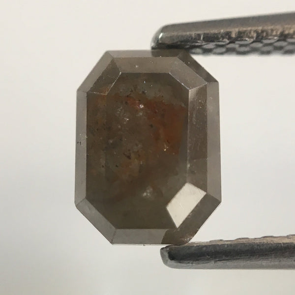 1.22 Ct Natural Brownish Gray Emerald Shape Natural Diamond, 6.67 mm X 4.85 mm X 3.88 mm Beautiful sparkling Natural Diamond AJ02/31