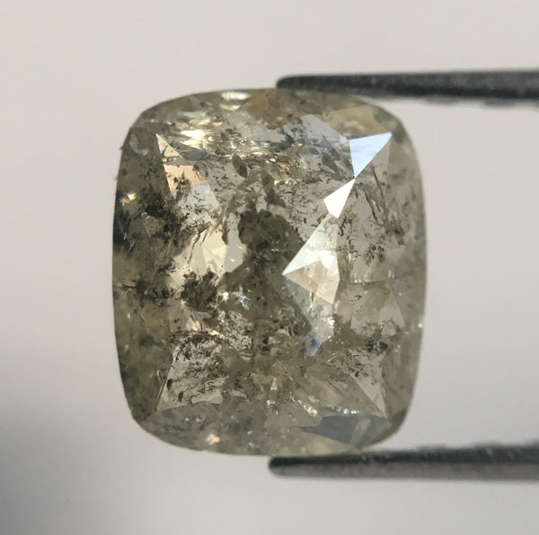 1.08 Ct Oval Shape Natural Loose Diamond 6.86 mm x 5.96 mm x 2.54 mm, Greenish Grey Oval Cut Rose Cut Natural Faceted Diamond SJ40/29