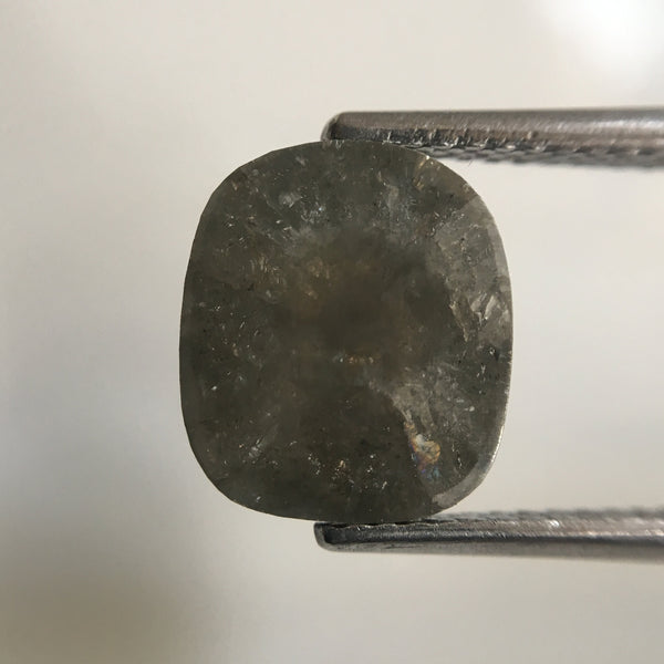 5.67 Ct Dark Grey brown oval shape rose cut natural loose diamond, 9.90 mm x 8.80 mm perfect Diamond for earrings or couple ring AJ04/03