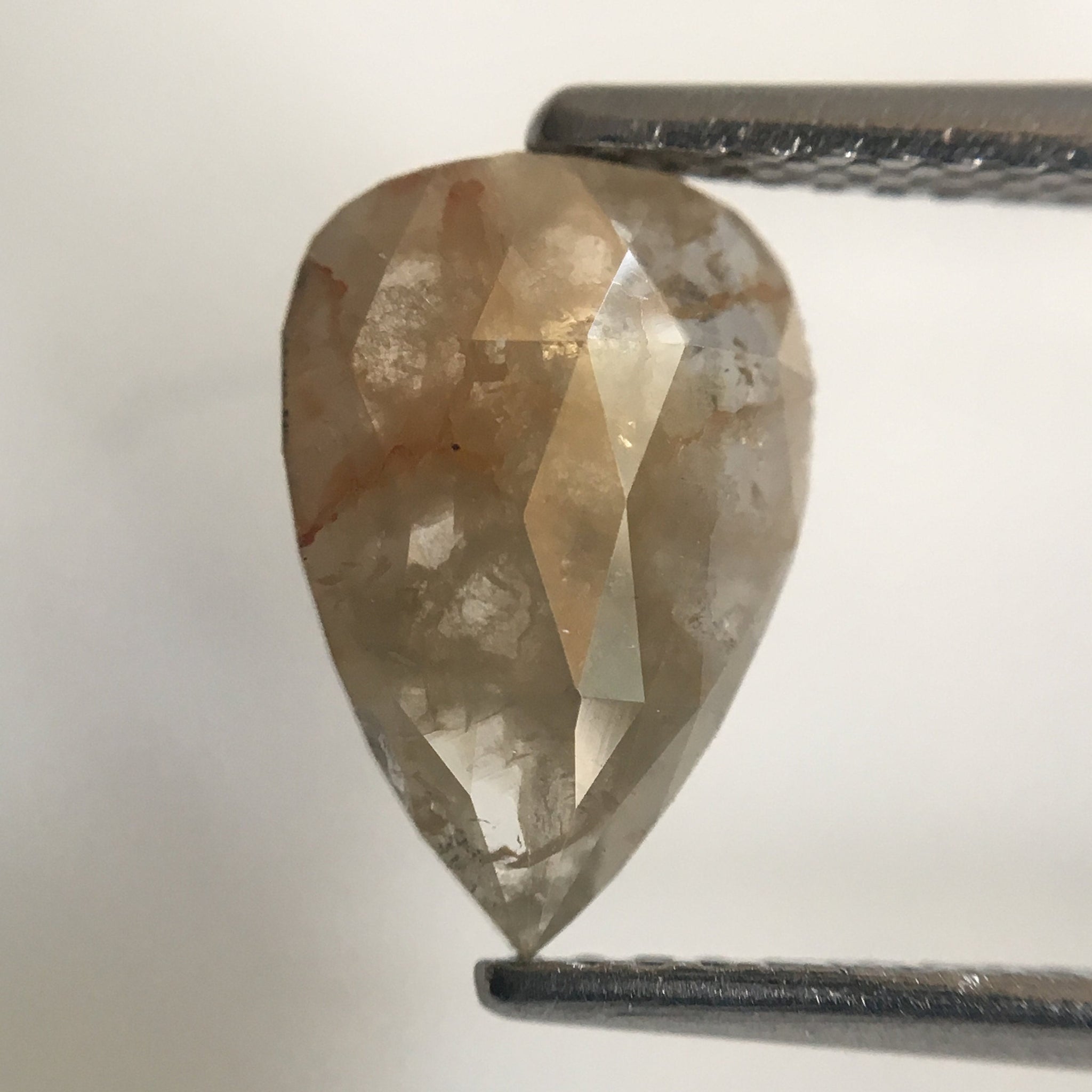 1.23 Ct Fancy Brown Color 10.26 mm X 7.08 mm X 2.05 mm Pear Loose Natural Diamond Fancy Brown Rose Cut Pear Natural Loose Diamond AJ07/06