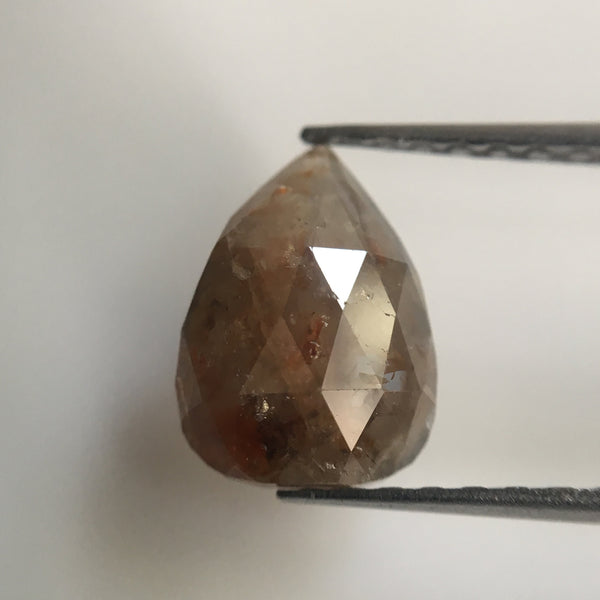 1.53 Ct Fancy Pear Shape Rose Cut Natural Loose Diamond, 10.15 mm X 7.16 mm X 2.50 mm Brown Rose Cut Pear Natural Loose Diamond AJ07/11