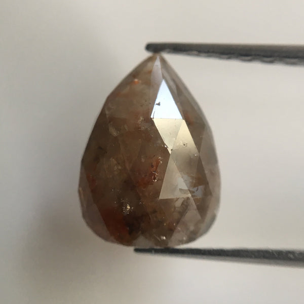 1.53 Ct Fancy Pear Shape Rose Cut Natural Loose Diamond, 10.15 mm X 7.16 mm X 2.50 mm Brown Rose Cut Pear Natural Loose Diamond AJ07/11