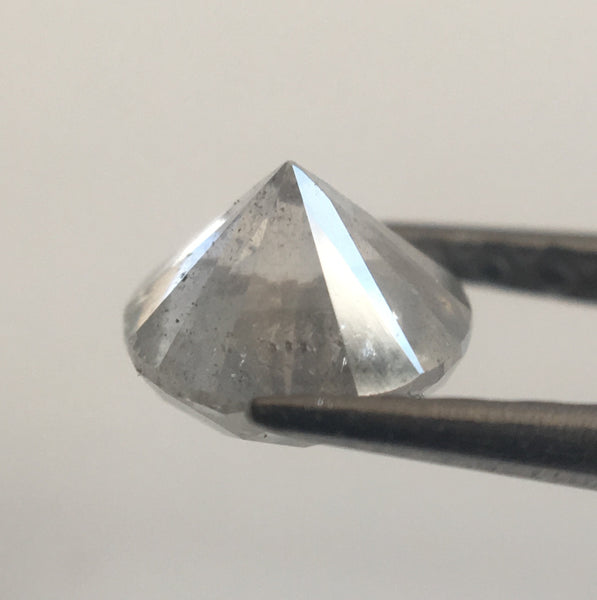 0.86 Ct Gray Color Round Brilliant Cut Natural Loose Diamond, 5.66 mm X 4.02 mm Natural Grey Diamond, SJ03/04