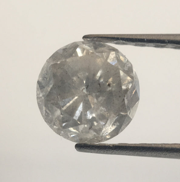 0.86 Ct Gray Color Round Brilliant Cut Natural Loose Diamond, 5.66 mm X 4.02 mm Natural Grey Diamond, SJ03/04