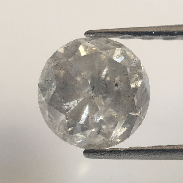 0.86 Ct Gray Color Round Brilliant Cut Natural Loose Diamond, 5.66 mm X 4.02 mm Natural Grey Diamond, SJ03/04