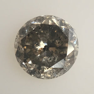 0.75 Ct 5.51 mm X 3.64 mm Salt and Pepper Round Brilliant Cut Natural Loose Diamond Grey, SJ03/05