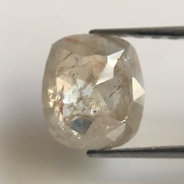 1.37 Ct Natural Gray Oval Shape Rose cut Natural Diamond, 7.33 mm X 6.54 mm X 3.41 mm Beautiful Natural Loose Diamond for Jewelry SJ38/60