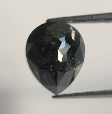 0.84 Ct Grey Black Color Fancy Shape Natural Loose Diamond, 6.01 mm X 4.91 mm X 3.17 mm Pear Natural Loose Diamond Use for Jewelry AJ14/03