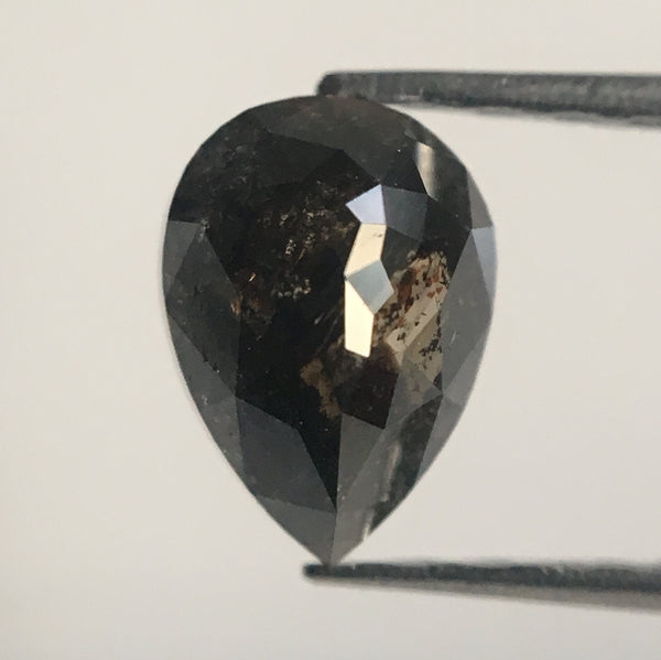 0.71 Ct Grey Black Color Fancy Shape Natural Loose Diamond, 6.46 mm X 4.71 mm X 2.82 mm Pear Natural Loose Diamond Use for Jewelry AJ14/05