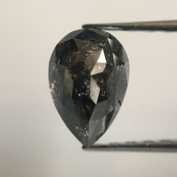 1.05 Ct Grey Black Color Fancy Shape Natural Loose Diamond, 7.28 mm X 4.92 mm X 3.47 mm Pear Natural Loose Diamond Use for Jewelry AJ14/09