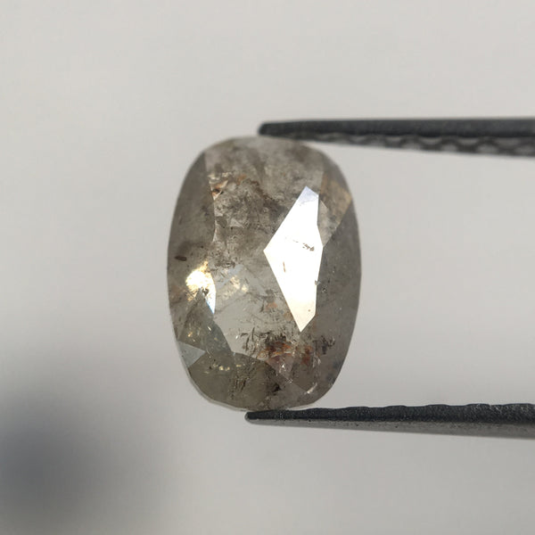 2.33 Ct Elongated Oval Shape Gray color Rose cut Diamond Pair, 8.50 mm x 5.72 mm X 2.70 mm Oval Shape Natural Loose Diamond AJ11/15