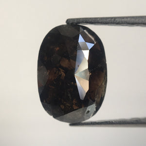 1.18 Ct Oval shape brownish black Color Natural Loose Diamond 7.81 mm X 5.59 mm X 2.89 mm  Oval Shape Rose Cut Natural Loose Diamond AJ14/16