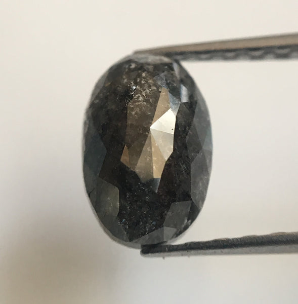 1.48 Ct Oval Cut Fancy Gray Color Natural Loose Diamond, 8.01 mm X 5.32 mm X 3.46 mm Grey Oval Shape Rose Cut Natural Loose Diamond AJ14/22