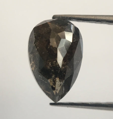 1.16 Ct Grey Black Color Fancy Shape Natural Loose Diamond, 7.29 mm X 4.95 mm X 3.43 mm Pear Natural Loose Diamond Use for Jewelry AJ14/24