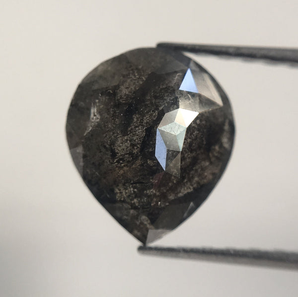 1.90 Ct Fancy Dark Gray Pear Shape Natural Loose Diamond, 8.83 mm X 7.64 mm X 3.48 mm Pear Natural Loose Diamond Use for Jewelry AJ14/31