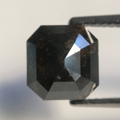 2.82 Ct Natural Dark Gray Emerald shape Loose Diamond, 7.74 mm x 8.86 mm x 4.42 mm Emerald shape natural loose diamond for jewelry AJ14/77