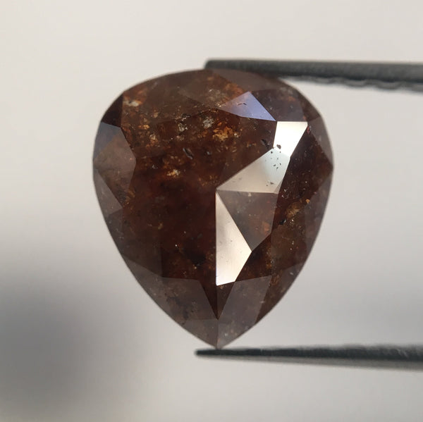 4.15 Ct Reddish Brown Color Pear Shape Natural Loose Diamond, 9.53 mm x 8.23 mm X 3.17 mm Pair Of Pear Cut Natural Diamonds AJ13/06