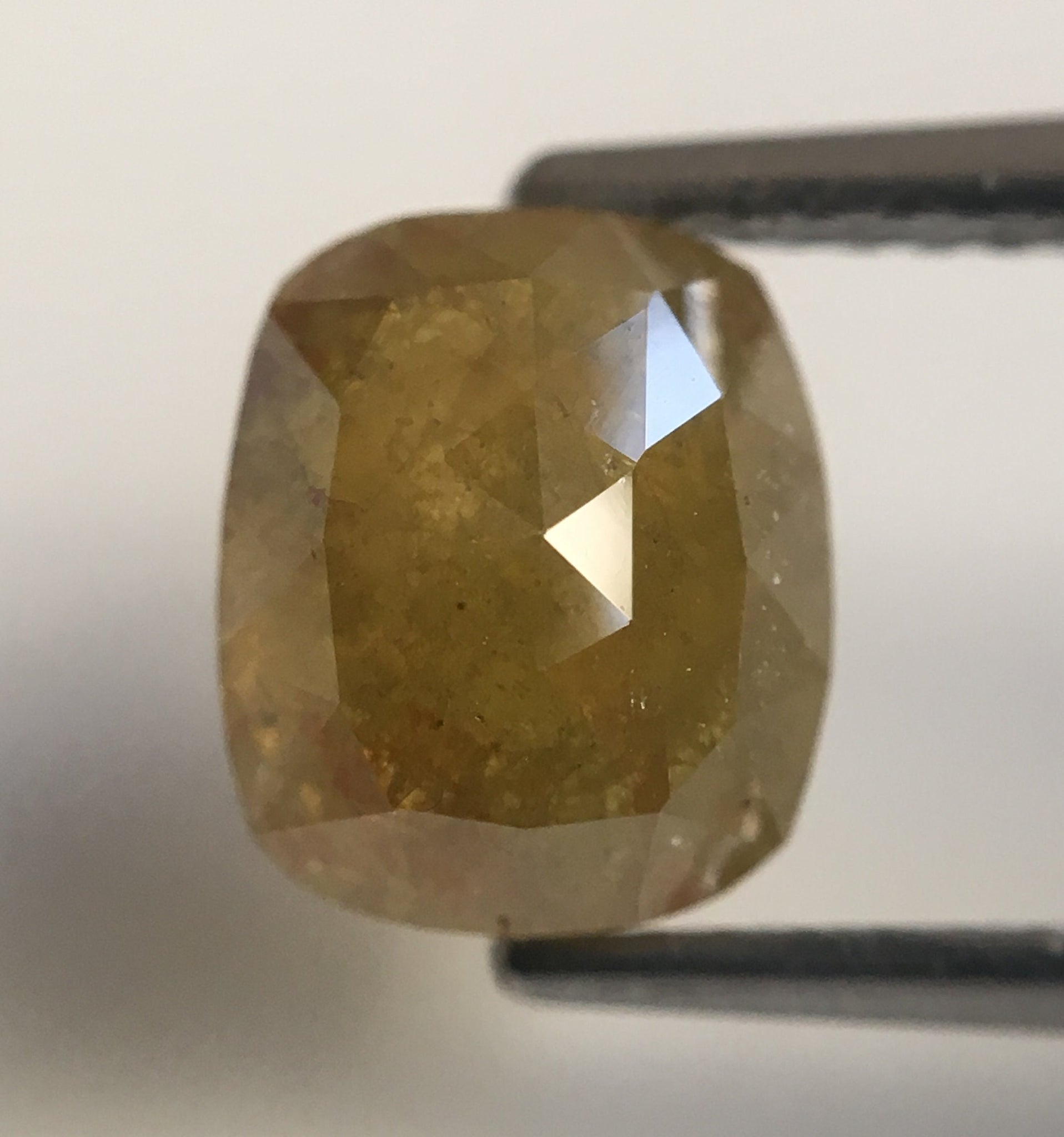 2.21 Ct Cushion Shape Yellow brown Natural Loose Diamond, 7.68 mm X 6.53 mm x 4.38 mm Cushion Shape Rose Cut Natural Loose Diamond AJ13/16