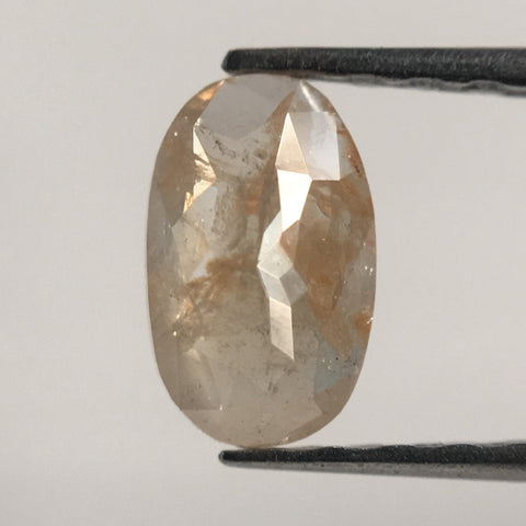 0.51 Ct Oval Shape Grey Brown Color Natural Loose Diamond 6.75 mm X 4.25 mm x 2.15 mm, Oval Shape Rose Cut Natural Faceted Diamond SJ29/05