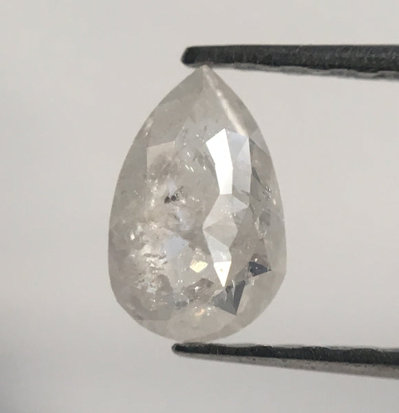 0.35 Ct Fancy Grey White Color Pear Shape Grey Rose Cut Natural loose diamond, 6.35 mm X 4.10 mm x 2.00 mm Fancy Natural Diamond SJ29/13