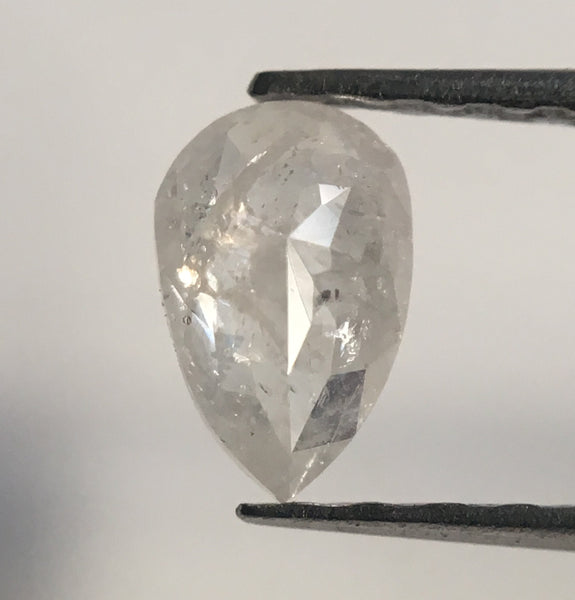 0.35 Ct Fancy Grey White Color Pear Shape Grey Rose Cut Natural loose diamond, 6.35 mm X 4.10 mm x 2.00 mm Fancy Natural Diamond SJ29/13