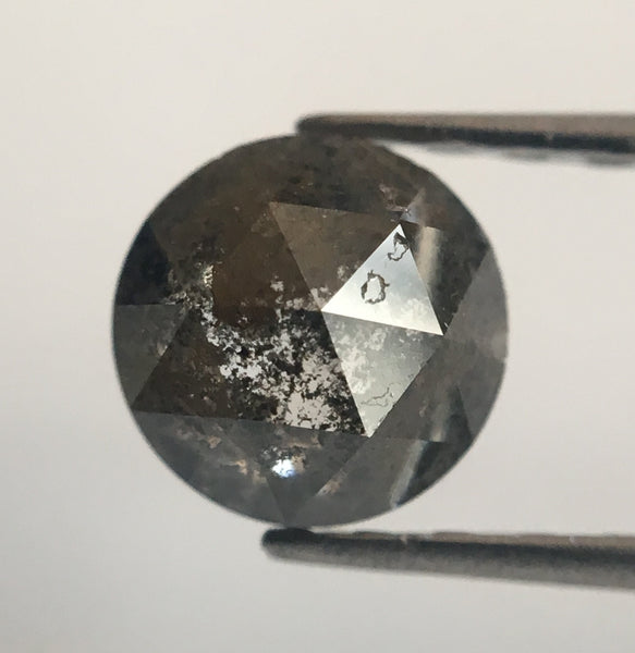 0.61 Ct Grey round rose cut rustic natural diamond, 5.27 mm X 2.60 mm Grey color rose cut natural diamond SJ33/39