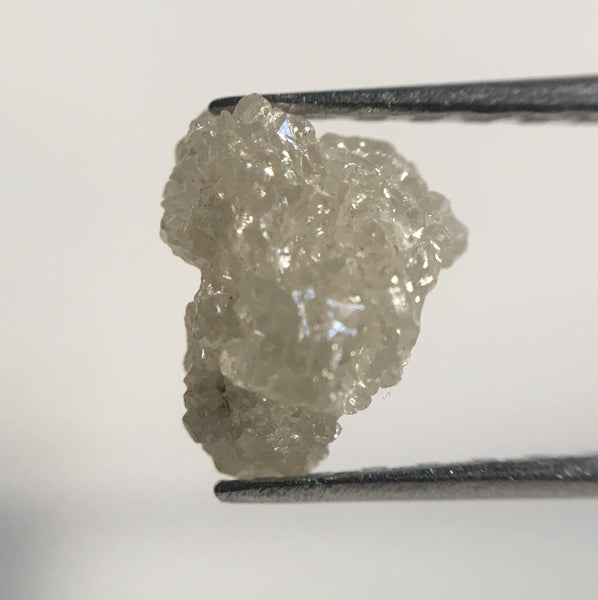 1.38 Ct Natural Raw Rough Uncut Loose Diamond 7.35 mm x 5.16 mm Grey Color, Natural Raw Loose Diamond from South Africa SJ24/92