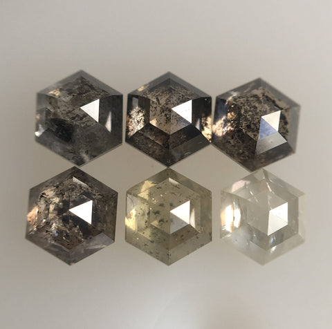 1.54 Ct 6 Pcs Hexagon Shape Natural Loose Diamond, 3.28 mm to 4.06 mm Fancy Hexagon Cut loose diamond SJ28/36