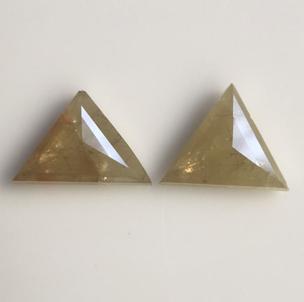 0.70 Ct Yellowish Gray Color Triangle shape Natural Loose Diamond 2 Pcs, 5.27 X 5.67 mm Excellent Natural Loose Diamond SJ41/30