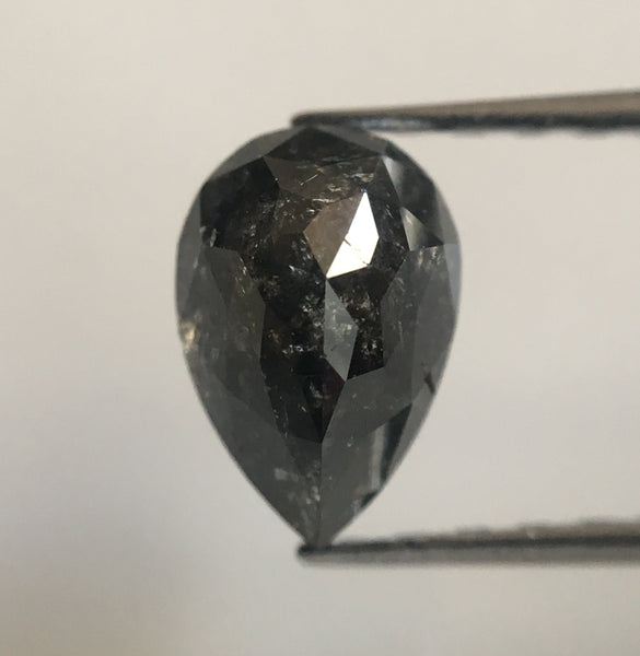 1.05 Ct Grey Black Color Fancy Shape Natural Loose Diamond, 7.28 mm X 4.92 mm X 3.47 mm Pear Natural Loose Diamond Use for Jewelry AJ14/09