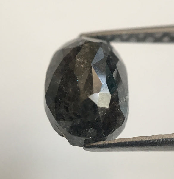 1.48 Ct Oval Cut Fancy Gray Color Natural Loose Diamond, 8.01 mm X 5.32 mm X 3.46 mm Grey Oval Shape Rose Cut Natural Loose Diamond AJ14/22