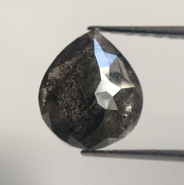 1.90 Ct Fancy Dark Gray Pear Shape Natural Loose Diamond, 8.83 mm X 7.64 mm X 3.48 mm Pear Natural Loose Diamond Use for Jewelry AJ14/31