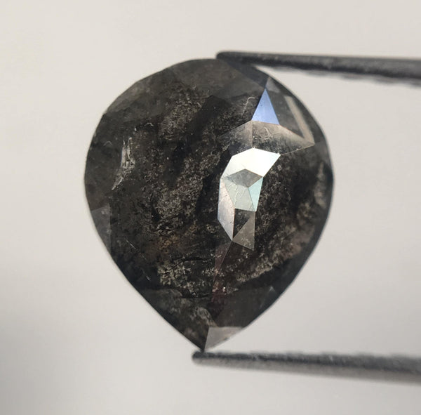 1.90 Ct Fancy Dark Gray Pear Shape Natural Loose Diamond, 8.83 mm X 7.64 mm X 3.48 mm Pear Natural Loose Diamond Use for Jewelry AJ14/31