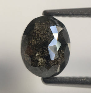 1.54 Ct Oval Cut Dark Gray Color Natural Loose Diamond, 7.35 mm X 5.91 mm X 3.51 mm Grey Oval Shape Rose Cut Natural Loose Diamond AJ14/34