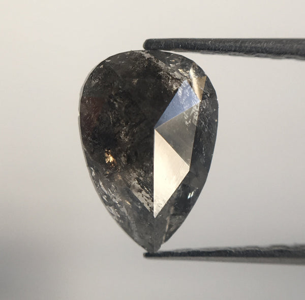 0.84 Ct Fancy Dark Gray Pear Shape Natural Loose Diamond, 7.93 mm X 5.38 mm X 2.24 mm Pear Natural Loose Diamond Use for Jewelry AJ14/37