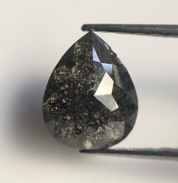 0.89 Ct Fancy Dark Gray Pear Shape Natural Loose Diamond, 7.32 mm X 5.88 mm X 2.41 mm Pear Natural Loose Diamond Use for Jewelry AJ14/41