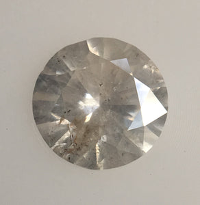 0.45 Ct Fancy Gray Round Brilliant Cut Natural Loose Rustic Diamond, 4.93 mm X 2.95 mm Salt and Pepper Natural Grey Loose Diamond, SJ03/31