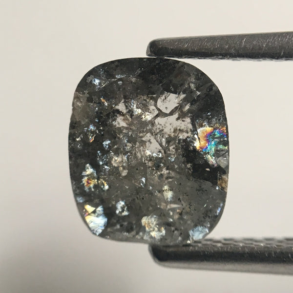 1.12 Ct Salt and Pepper Oval Diamond: Natural Loose Stone, 7.25 mm