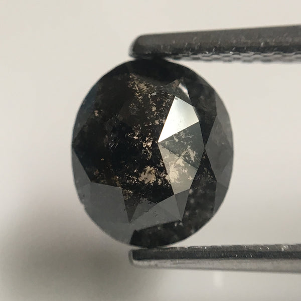 1.26 Ct Salt and Pepper Natural Oval Shape loose Diamond 7.56 mm X 6.50 mm X 2.24 mm Oval Shape Natural Diamond for engagement ring SJ42/48