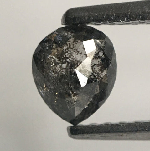 0.53 Ct Natural Loose Diamond Fancy Grey Rose Cut Diamond, 5.40 mm x 4.59 mm x 2.61 mm Grey Rose Cut Pear Diamond SJ43/15