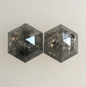 2 Pcs Hexagon Shape Natural Loose Diamond, 0.69 Ct 4.72 mm x 4.09 mm Fancy Color Hexagon Cut loose diamond Use for Jewellery making SJ28/42