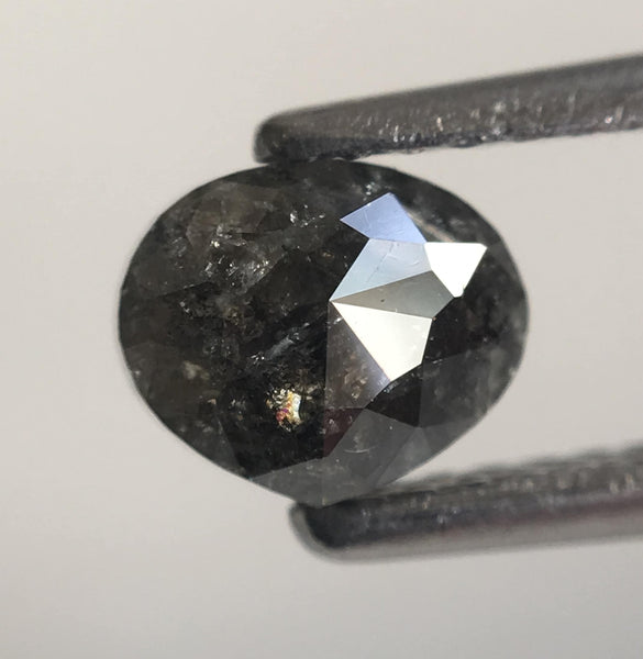 1.01 Ct Pear Shape Fancy Dark Grey rose cut Natural Loose Diamond, 4.98 mm x 5.95 mm x 3.84 mm Heart Shape Natural Loose Diamond SJ43/36