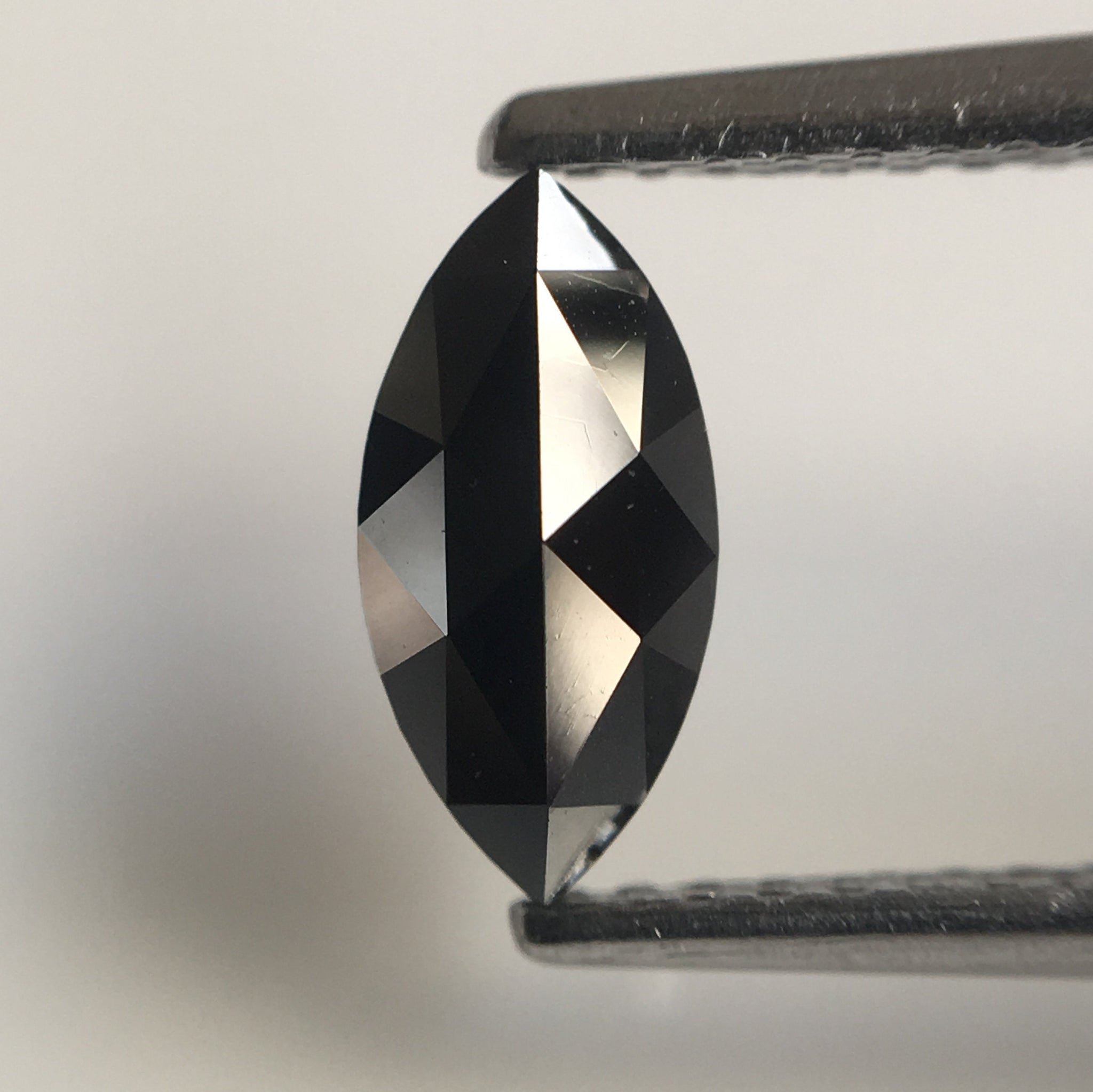 0.45 Ct Marquise Shaped Natural Rose Cut Loose Diamond, 8.11 mm x 4.00 mm x 2.19 mm Black Heated Rose Cut Loose Diamond SJ43/46