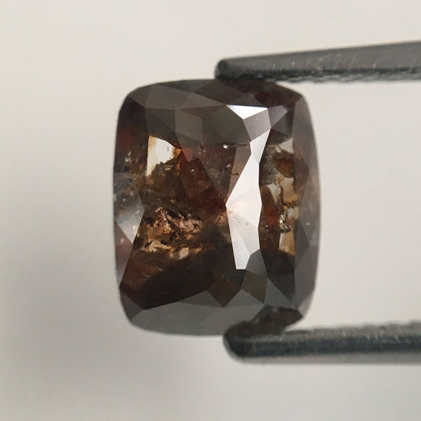 1.89 Ct Cushion Shape Brownish gray Natural Loose Diamond 8.31 mm X 6.77 mm x 3.07 mm Cushion Shape Rose Cut Natural Loose Diamond SJ44-02