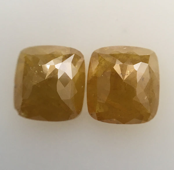 2.91 Ct Pair of Cushion Shape Fancy Brown Natural Loose Diamond 7.23 mm X 6.69 mm x 3.00 mm Cushion Shape Natural Loose Diamond SJ44/14